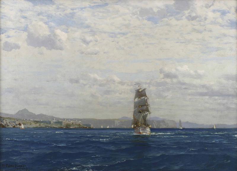 Michael Zeno Diemer Sailing off the Kilitbahir Fortress in the Dardenelles China oil painting art